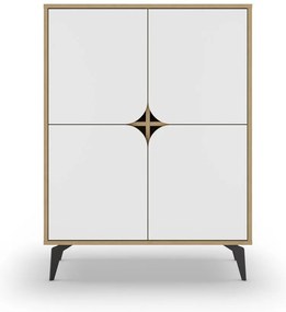 Skrinka v dekore duba v bielo-prírodnej farbe 90x120 cm Nola – Marckeric