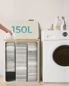 Koš na prádlo Leslie 150 L krémový