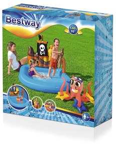 LEAN TOYS Detský nafukovací bazén Pirátska loď 140 x 130 x 104 cm Bestway 52211