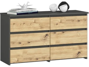 Komoda CL6 100 cm grafitově šedá/dub artisan
