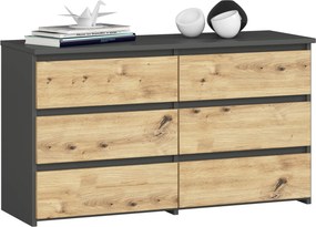 Komoda CL6 100 cm grafitovo sivá/dub artisan