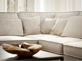 Krémovobiela ženilková rohová pohovka (ľavý roh/do L) Kirou – Maison de Rêve