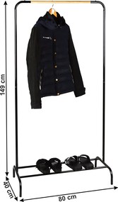 Vešiak s policou RAPSO, čierna