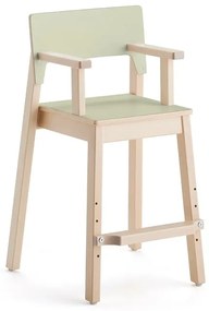 Detská stolička LOVE s opierkami rúk, V 500 mm, breza, laminát - zelená
