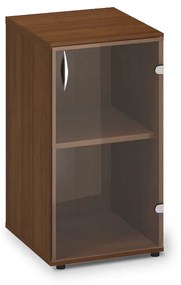 Nízka sklenená skriňa ProOffice 40 x 45,8 x 73,5 cm, ľavá, orech