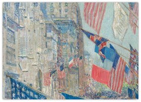 Sklenený obraz - Childe Hassam, Allies day, reprodukcia (70x50 cm)