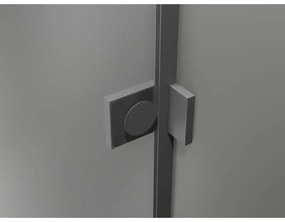 Mexen Lunar T, výklopný ľavý sprchový kút 140 x 100 cm, 8mm číre sklo, grafitový profil, 834T-140-100-95-00-L