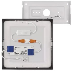 LED Stropné svietidlo LED/12,5W/230V 3000/3500/4000K 17x17 cm čierna