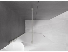 Mexen Velar, sprchová zástena s posuvnými dverami Walk-in 85 x 200 cm, 8mm sklo námraza, brúsená oceľ, 871-085-000-33-97