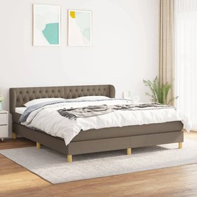 Posteľný rám boxspring s matracom sivohned 180x200 cm látka 3127065