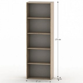 Knižnica TEMPO ASISTENT 001, dub Sonoma