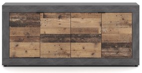 Komoda Lunea 180 cm dub Matera tmavý/šedá