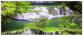 Obrázok - Vodopády Huay Mae Khamin, Kanchanaburi, Thajsko (120x50 cm)