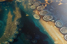 Obraz modro-zlatá chobotnica - 60x90