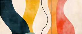 Obraz - Minimalistická farebná ilustrácia II. (120x50 cm)
