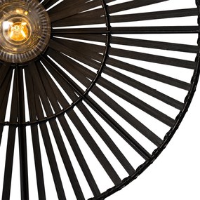 Orientálna nástenná lampa čierna bambus - Pua