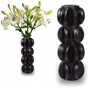 Váza 37x15 cm živica/matná čierna
