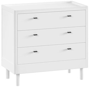 Biela detská komoda z bukového dreva 100x95x55 cm Forrest – Vipack