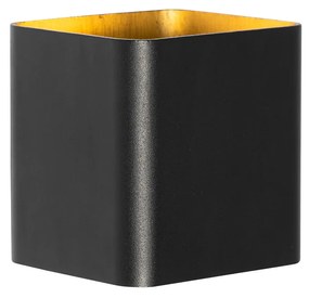 Moderná nástenná lampa čierna vrátane LED IP54 štvorcová - Evi