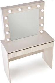 Toaletní stolek HOLLYWOOD s LED osvětlením 94 cm kašmírový