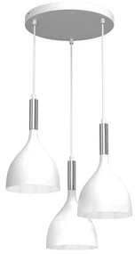 Luminex Luster na lanku NOAK 3xE27/15W/230V biela/chróm LU3901