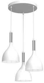 Luster na lanku NOAK 3xE27/15W/230V biela/chróm