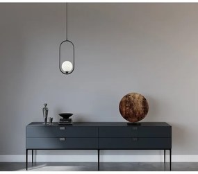 ITALUX PND-3965-1-BK - Luster na lanku LUPUS 1xG9/25W/230V čierna