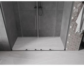 Mexen Velar L Duo, posuvné sprchové dvere do otvoru 170 cm, 8mm číre sklo, grafit brúsený, 871-170-003-02-66