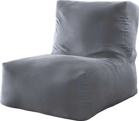 Sedací vak v tvare kresla - jednofarebný farba produktu sivá látka lesklá, zamatová