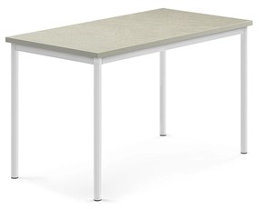 Stôl SONITUS, 1200x700x720 mm, linoleum - svetlošedá, biela