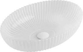 BPS-koupelny Sklenené umývadlo na dosku HYD-BRT3-WH-510 51x35 cm, mat