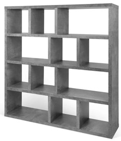 Sivá knižnica v dekore betónu 150x159 cm Berlin – TemaHome
