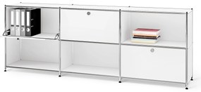 Kovový regál »CN3« s 3 premiestniteľnými priehradkami, biely