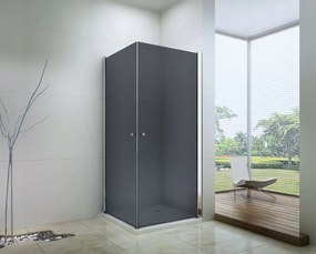 Mexen Pretoria DUO sprchovací kút 90x90cm, 6mm sklo, chrómový profil-šedé sklo, 852-090-090-02-40