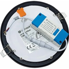 LED Podhľadové svietidlo VEGA LED/12W/230V 2900/3900/5800K pr. 17,5 cm čierna