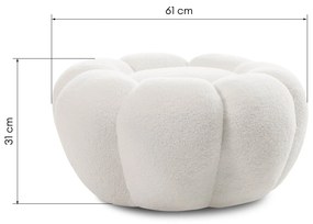 Čalouněný taburet Perugia bouclé bílý