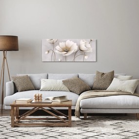 Obraz bielych kvetín (120x50 cm)