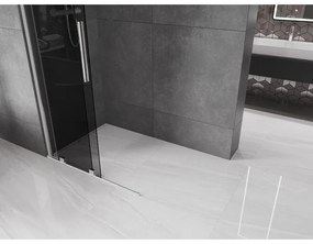 Mexen Velar, sprchová zástena s posuvnými dverami Walk-in 100 x 200 cm, 8mm šedé sklo, chrómová, 871-100-000-43-01