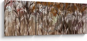 Obraz - Stromy (s hodinami) (90x30 cm)