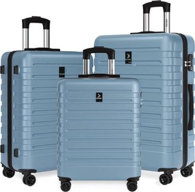 Sada škrupinových cestovných kufrov NEW YORK, 3-dielna, ABS, svetlá modrá Deuba
