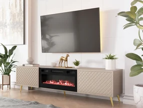 Tv skrinka s elektrickým krbom Borunti EF, Farby: pieskovo béžová