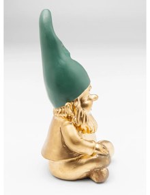 Zwerg dekoračná figurka zlatá/zelená 19cm