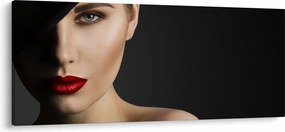 Obraz - Portrét ženy v klobúku (120x50 cm)