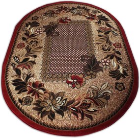 DY Oválny červený koberec Alfa 01 Rozmer: 150x210 cm