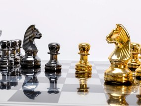 Šachy strieborno-zlaté 60x60