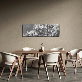 Obraz - Sušené kvety (s hodinami) (90x30 cm)