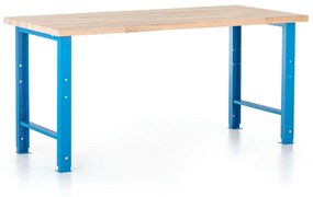 Výškovo nastaviteľný dielenský stôl Basic 170 x 80 cm, modrá