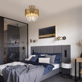 Luster Aspen I, 1x krištáľové/zlaté kovové tienidlo, (fi 45cm), g