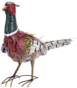 Záhradná kovová figúrka Pheasant, 40x58 cm, viacfarebná