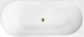 Voľne stojaca akrylátová vaňa REA WENUS RIGHT 170x80 cm biela, sifón Click-Clack - čierny
